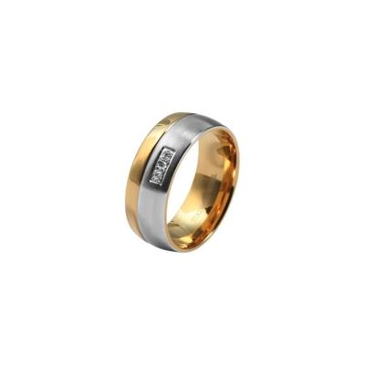 Fingerring ADELIA´S "Damen Ring aus Edelstahl mit Strass Steinchen" Gr. 48, gold (silber), Fingerringe, Damen, 48, Edelstahl, Fingerring