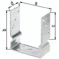 GAH Alberts U-Pfostenträger ETA-10/0210 121x150x100x60mm TZN z.Aufschr - 217648