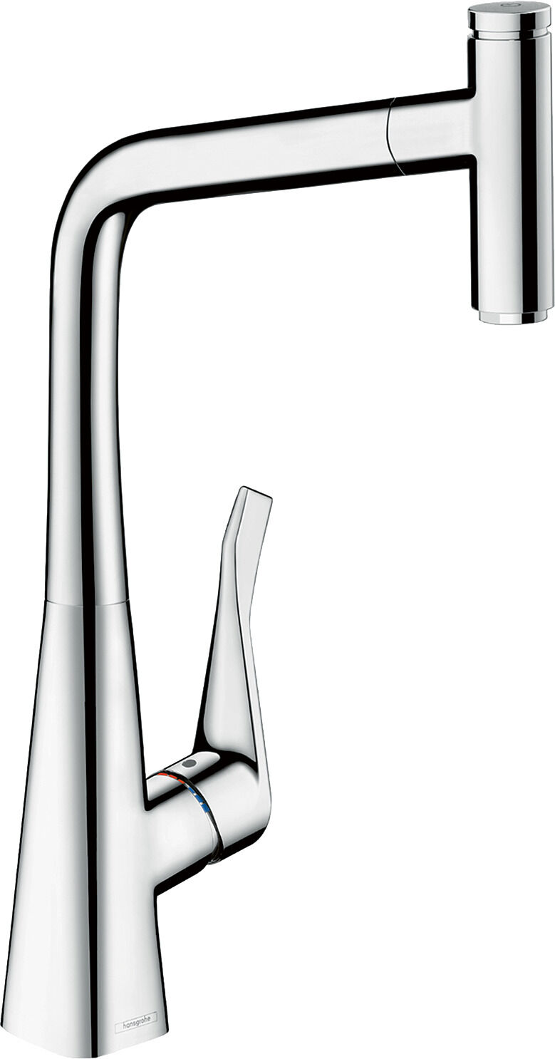 Hansgrohe Metris mitigeur d'évier 14786000 avec douchette extractible, 1jet, chromé