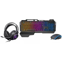 Marvo YENKEE YGS 01 Gaming-Set 3in1 INFERNO schwarz / Tastatur / Maus / Kopfhörer (DE, Kabelgebunden), Tastatur, Schwarz