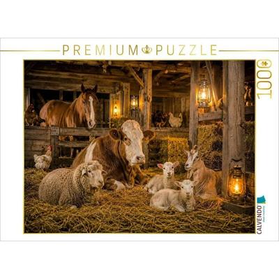 CALVENDO Puzzle Abendruhe im Stall | 1000 Teile Lege-Größe 64x48cm Foto-Puzzle für glückliche Stunden