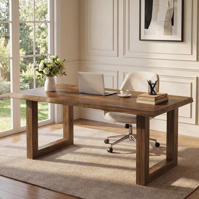 Bluebell "63"" Pine Wood Large Farmhouse Executive Desk"
