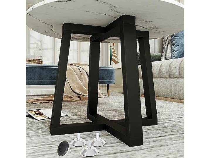45,7 cm große Couchtischbeine aus Metall, 272 kg, passend für Glas-, Granit Runder Beistelltisch nur mit Saugnäpfen und vorgebohrten Löchern, 4 Einstellpads stabilisieren den Tisch und schützen den