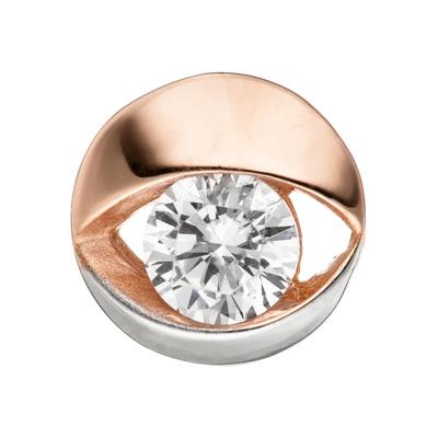 Runder Anhänger JOBO, rosa (roségold 333), Schmuckanhänger, Damen, Roségold 333, rund 333 Roségold bicolor mit Zirkonia