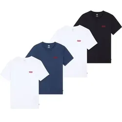 LEVIS Levi's Herren T-Shirts, 4er Pack - "The Graphic Tee - 4 Pack", Rundhals, Baumwolle, Größe 2XL in Schwarz Schwarz