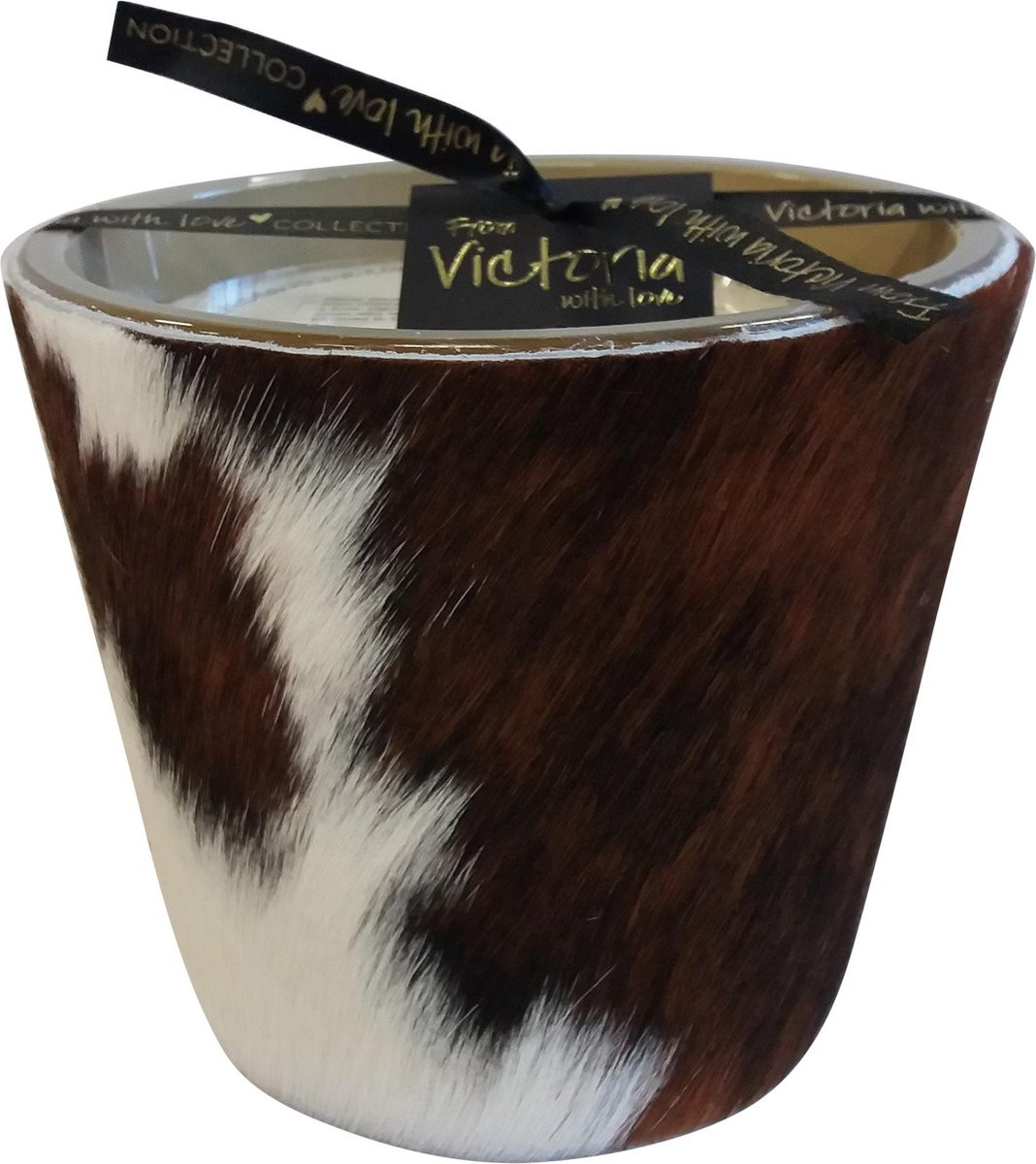 Victoria with Love Geurkaars Tricolore Cow Small Glas Indoor