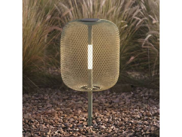 Lucande LED-Solarerdspießleuchte Faylen, salbeigrün, IP65 Faylen Lucande, dimmbar, grün, Metall, Design