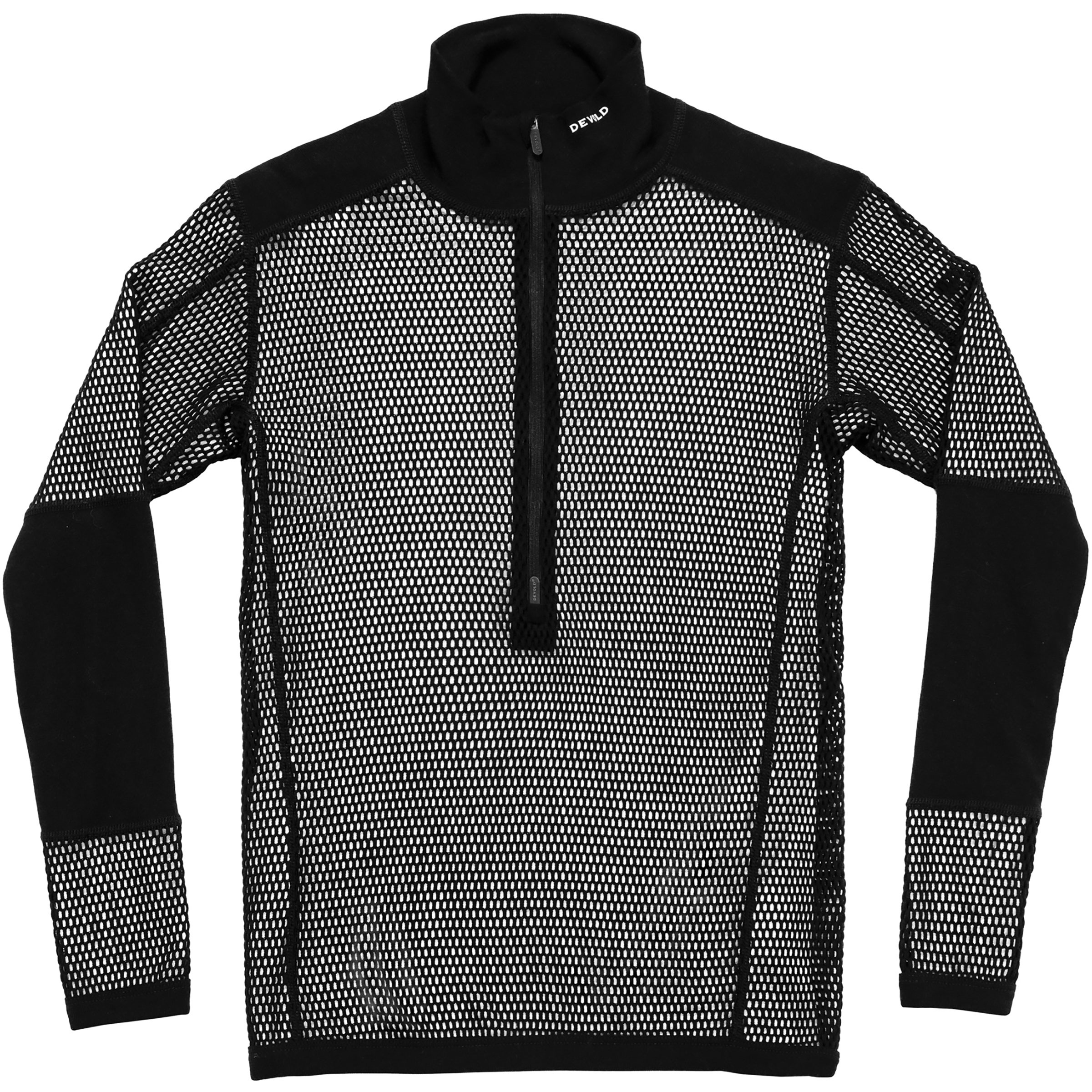 Devold Wool Mesh Pro Zip Neck Herren Langarm Unterhemden schwarz Größe M Geruchsneutralisierend Merinowolle