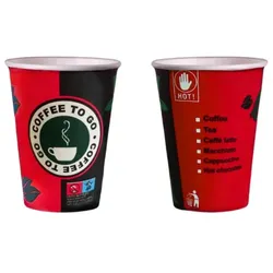 Kaffeebecher – TO GO Rot/Schwarz 200 ml - 1000 Becher