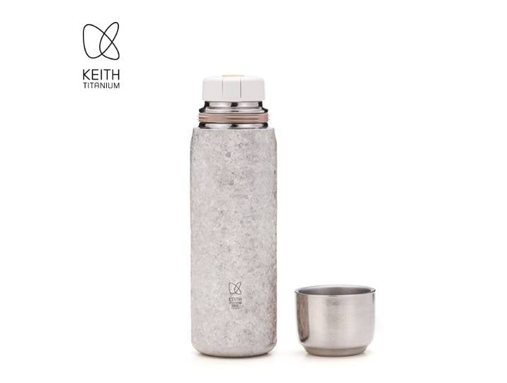 Gourde isotherme KEITH en titane pur 430 ml, Tasse à eau saine tendance style chinois, Double paroi avec infuseur à thé, Légère 221 g