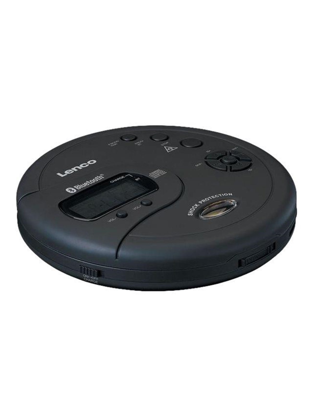 Lenco CD-300BK - Portable Bluetooth CD-MP3 player with antishock - Black