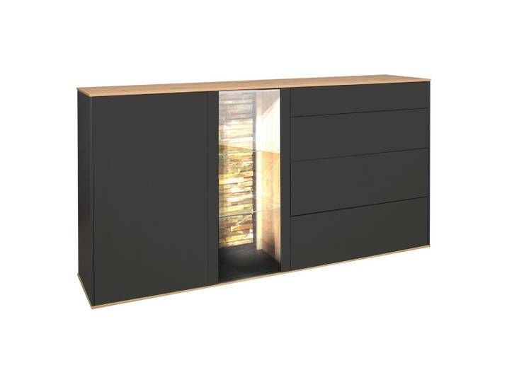 Sideboard Faro 169/96/42 cm Anthrazit, Eiche Artisan