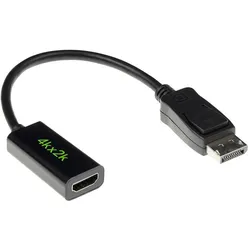 ACT DisplayPort – HDMI (0.15 m), Videokabel, Schwarz