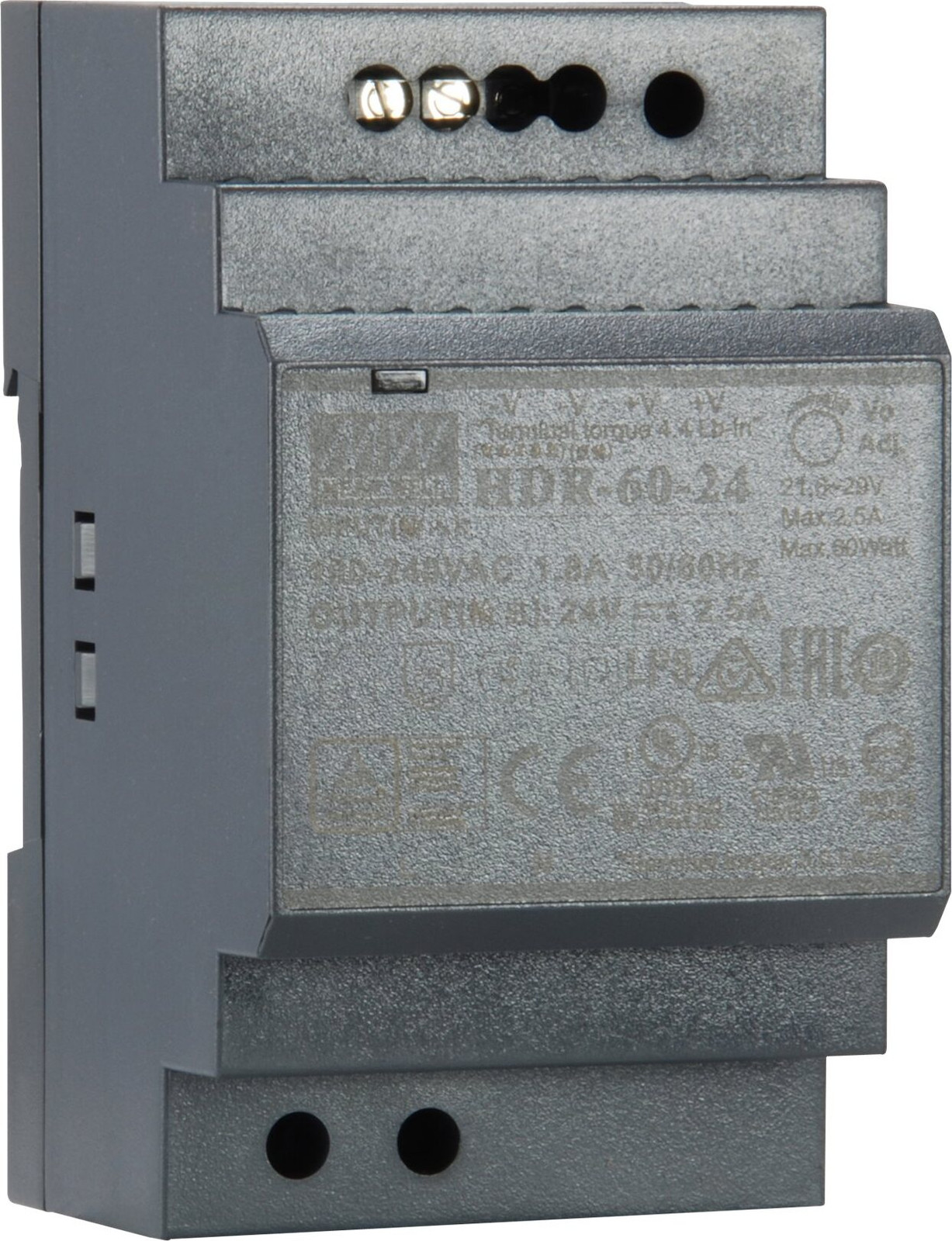 Level One POW-2421 industriële voeding 24VDC 60W voor montage op DIN-rail