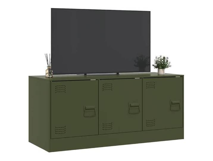Meuble TV vert olive 99x39x44 cm acier_2 ans garantie_14465