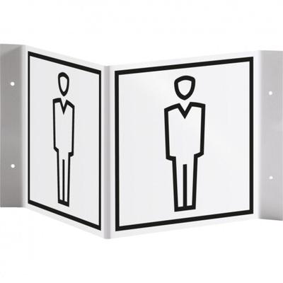 Schild I Tür-Nasenschild Piktogramm WC Herren, Kunststoff, 150x150mm