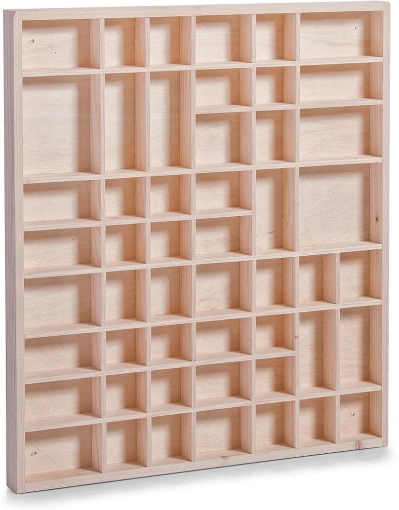 Setzkasten ZELLER PRESENT, beige (natur), Massivholz, Aufbewahrungsboxen, Setzkasten, Setzkasten natur Einheitsgröße