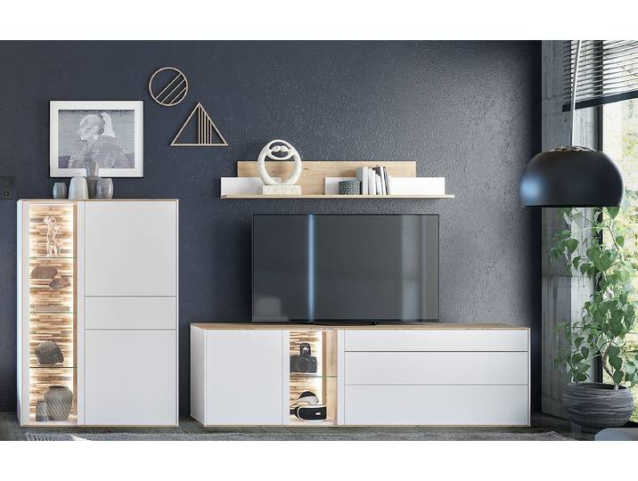 home24 Highboard 101 x 147 x 42cm wit/wit