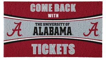Evergreen "University of Alabama 28 in. x 16 in. PVC ""Come Back With Tickets"" Trapper Door Mat"