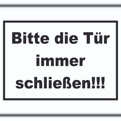 HB-Druck Schild Bitte die Tür immer schließen schwarz-weiss A6 (105x148mm)