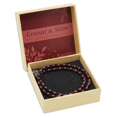 Granat Saphira Edelsteinkette