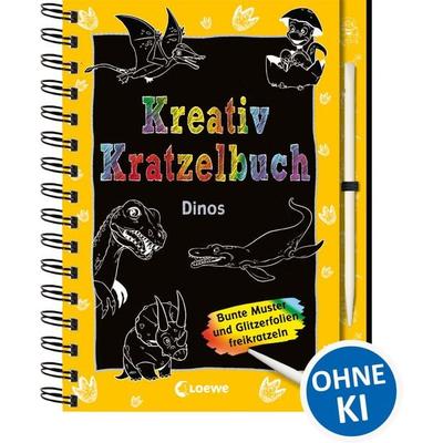Kreativ-Kratzelbuch: Dinos, Gebundene Ausgabe von , Loewe, 978-3-7855-8201-5