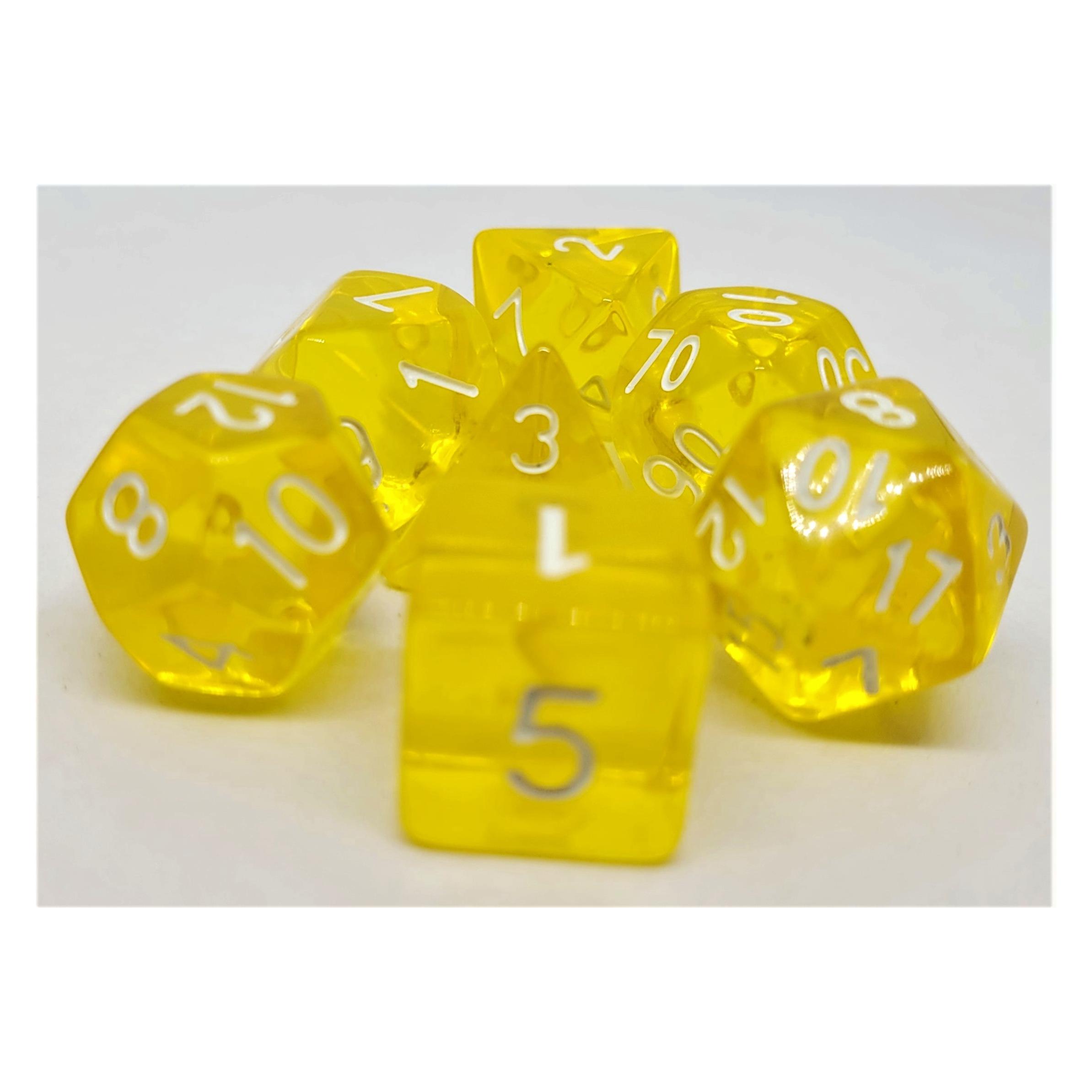 Dice4friends Würfelset Transparent: Yellow (7) (DIC37311)