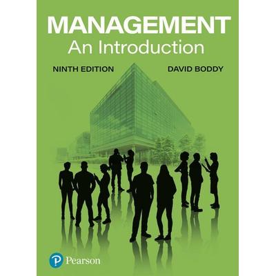 Management: An Introduction, Taschenbuch von David Boddy, Pearson Education Limited, 978-1-292-45974-5