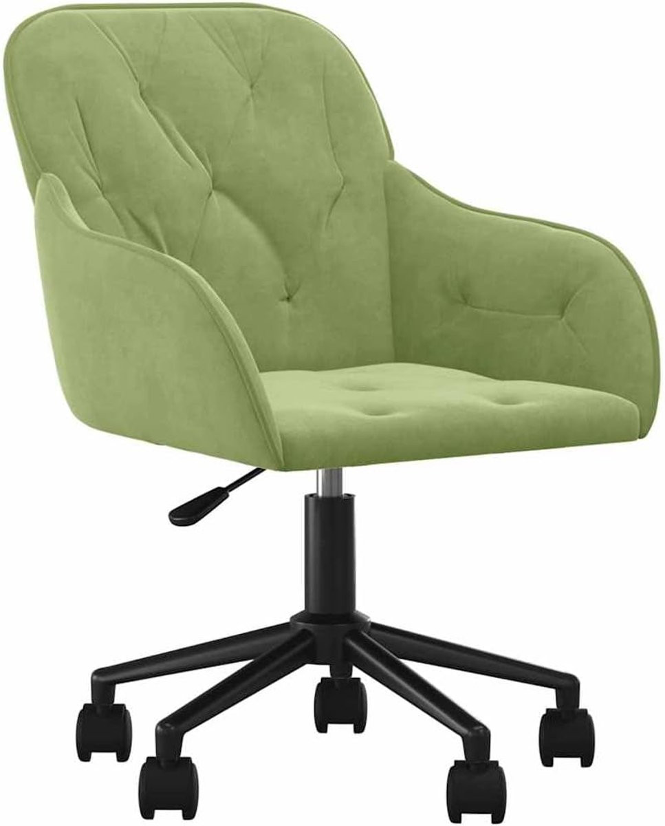 Lichtgroene Velvet Draaistoel met Verstelbare Hoogte voor Thuiswerkcomfort