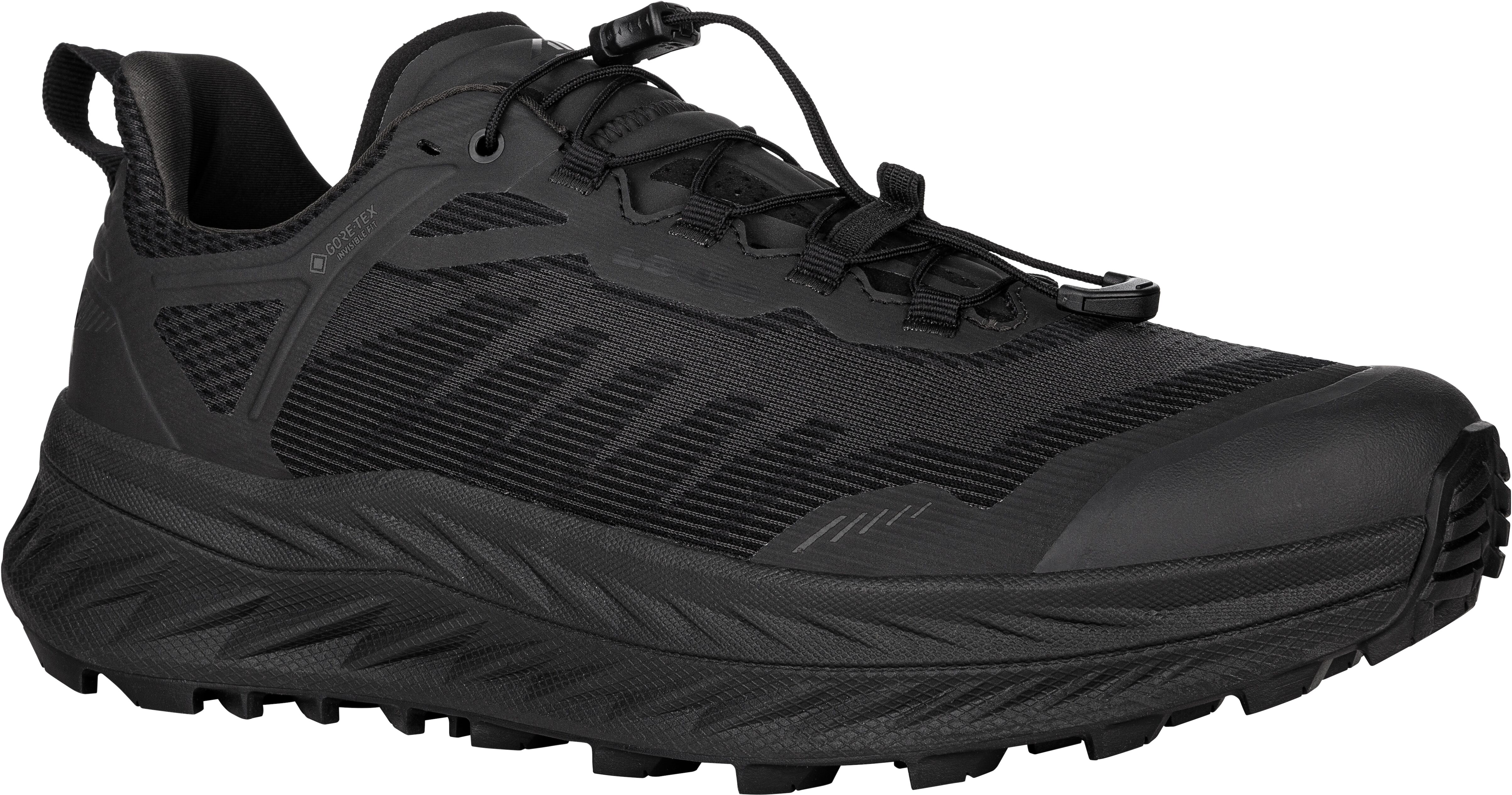 Trailrunningschuh LOWA "FORTUX GORE-TEX", Herren, Gr. 46, schwarz (schwarz, schwarz), Synthetik, Textil, Schuhe Trailrunningschuh, wasserdicht schwarz, schwarz 46