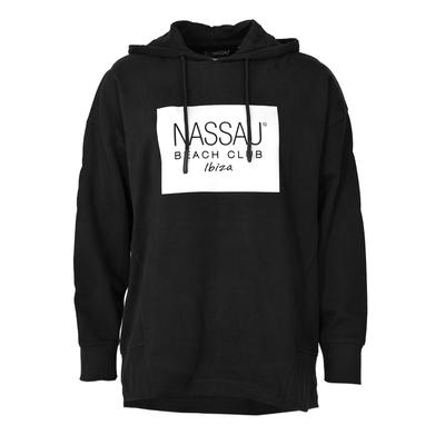 Kapuzenpullover NASSAU BEACH "NB231058", Damen, Gr. 52L, schwarz, 100% Baumwolle, Pullover Kapuzenpullover
