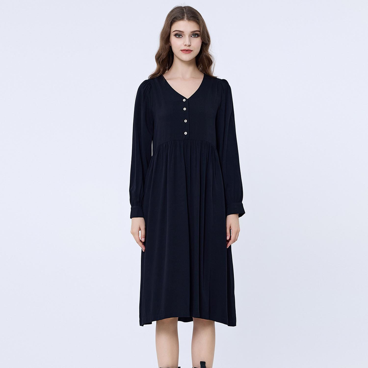 Retro-stijl losse shirt-jurk