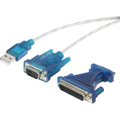 Renkforce USB 1.1 Adapter [1x D-SUB-Stecker 9pol., D-SUB-Stecker 25pol. - 1x USB 1.1 Stecker A] 40.00 cm vergoldete Steckkontakte