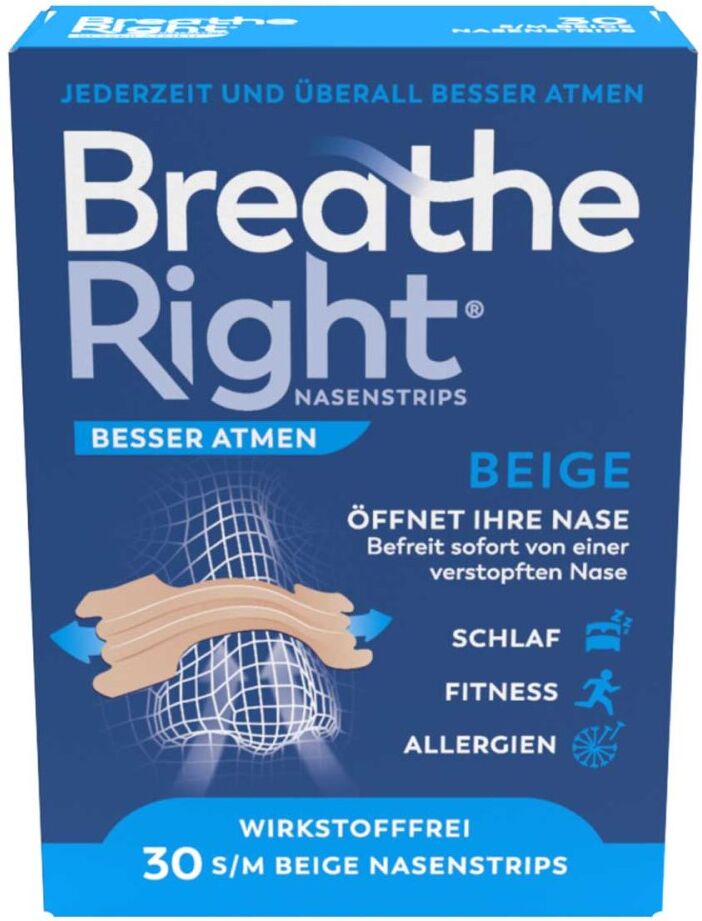 Besser Atmen Breathe Right Nasenstrips Beige