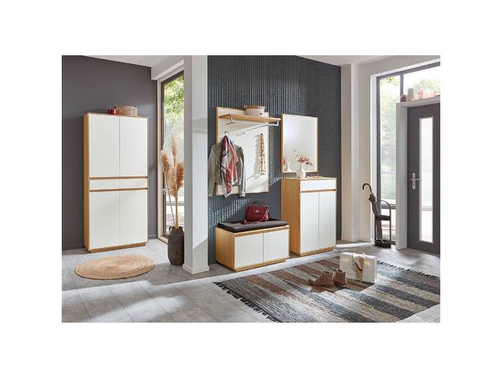Armoire à chaussures V100 86 x 193 x 37cm Blanc/Blanc