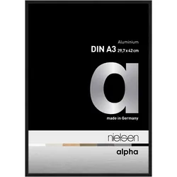 Nielsen Bilderrahmen Alpha Aluminium Normalglas / Floatglas / Schwarz Eloxal Mat...