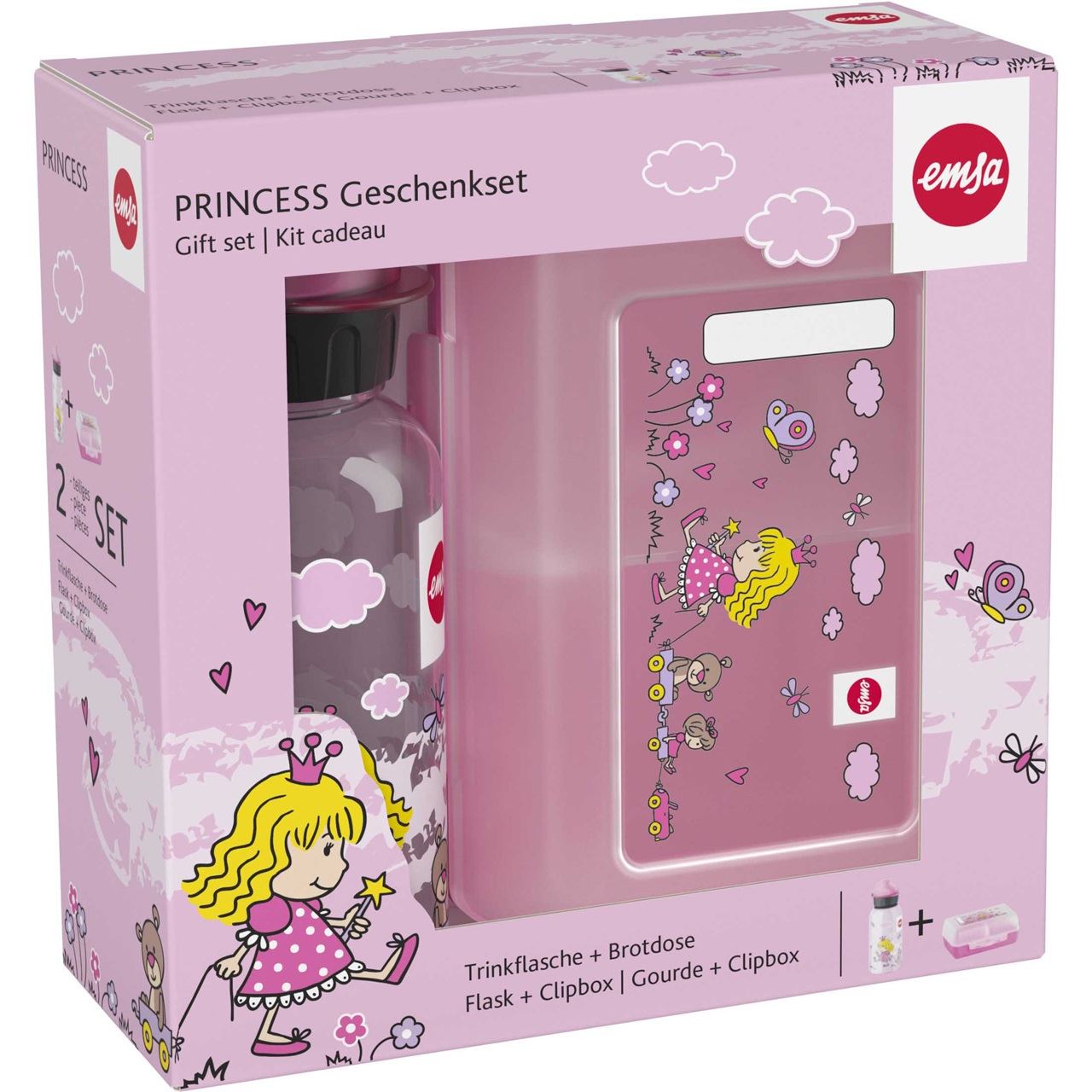 Emsa Trinkflasche + Brotdose Motiv: Prinzessin