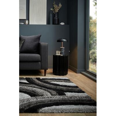 Hochflor-Teppich FLAIR RUGS "Velvet Shaggy", grau, B:120cm H:25mm L:170cm, Kunstfaser, Teppiche, Shaggy Teppich