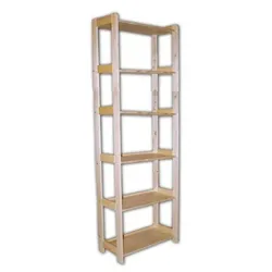 Biedrax Massivholzregal 33 x 68 x 204 cm, 6 Fachböden Farbe: Natur