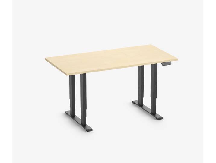 Schwerlasttisch mit Melaminplatte, 160x80 Birke Schwarz