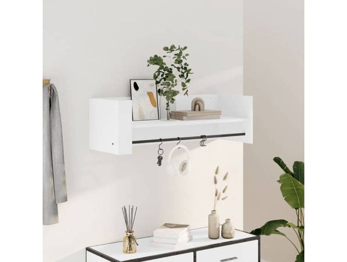 Étagère murale-Étagère flottante-Étagère de rangement suspendue blanc 100x35x30 5 cm bois d'ingénierie 714012