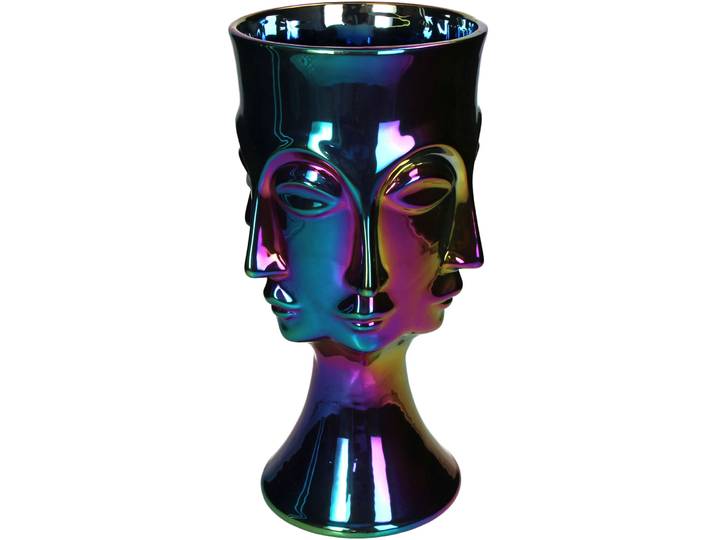 Vase Myko irisierend Steingut H 33 cm