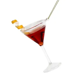 Christbaumschmuck Glas 11,5cm Glas Sommer Cocktail Weihnachtsbaum Anhänger Weihnachten Christbaumanhänger Weihnachtsbaumschmuck Cocktailglas Rot Klar