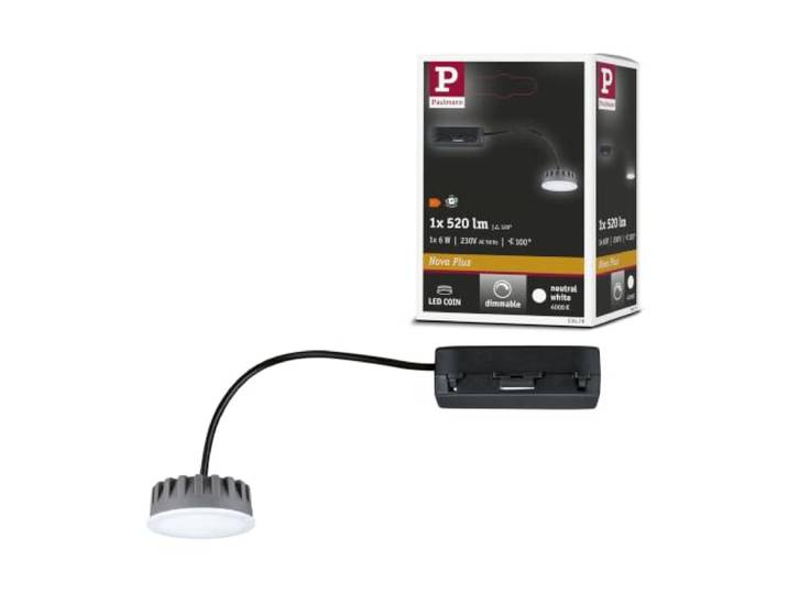 Paulmann LED Modul Einbauleuchte Nova Plus 6W 4000K Satin Dimmbar, für 230V-Direktanschluss, Farbtemperatur 4000K, effiziente LED-Technik, inkl. Doppelschnellklemme