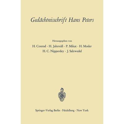 Gedächtnisschrift Hans Peters, Taschenbuch von , Springer Berlin, 978-3-642-49619-6