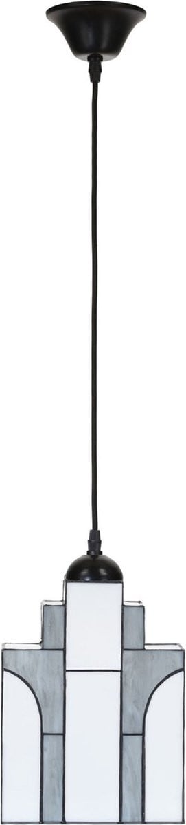 Tiffany Hanglamp New York Sky Line Art Deco Trade met Glas en Textiel