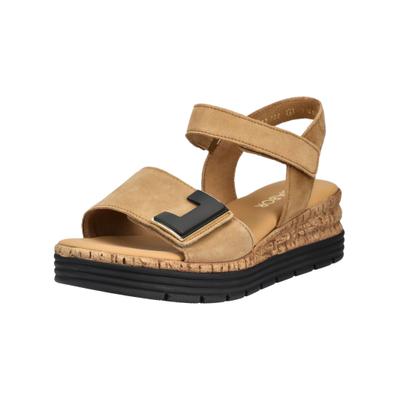 Keilsandalette GABOR COMFORT "Gabor Comfort Sandalen Leder", Damen, Gr. 40,5, beige (silber), Leder, Schuhe