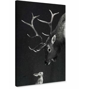 AS-Creation Wandbild Hirsch & Hase, Leinwand, Hochformat, 50 x 70 cm