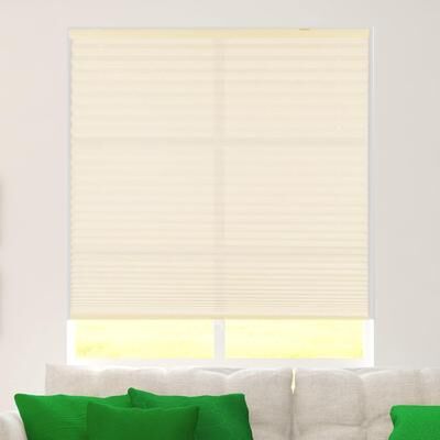 Calyx Interiors Cream Cordless Pleated Fabric Light Filtering Window Shade