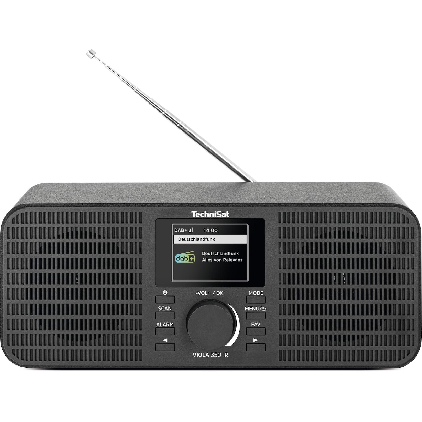 TechniSat VIOLA 350 IR – 16 Watt Stereo Internetradio mit DAB+, UKW, Bluetooth, AUX in, Kopfhöreranschluss schwarz